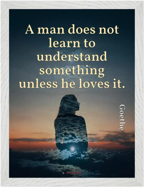 Premium framed print—A man does not learn to understand (Goethe)